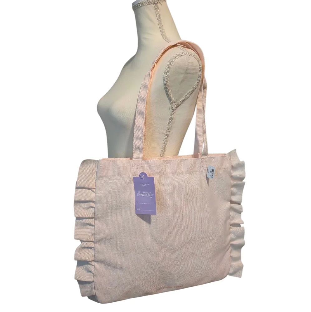 😁Bath & Body Works Butterfly Light Pink Tote Bag - Picture 1 of 7